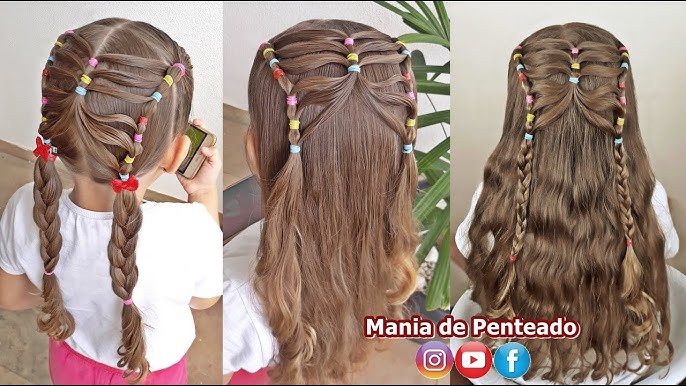 Penteado Infantil fácil com elásticos coloridos e laço de unicórnio, Penteado  Infantil fácil com elásticos coloridos e laço de unicórnio, By Mania de  Penteado