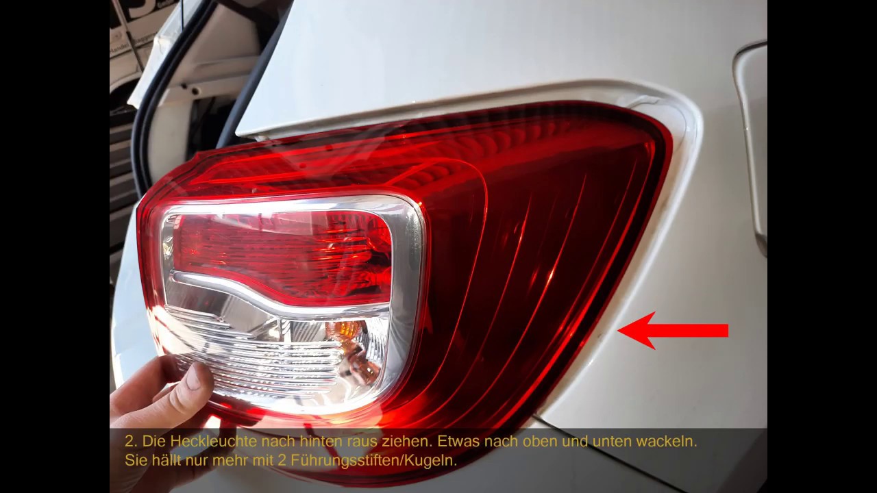Dacia Sandero Rücklicht ausbauen und Lampen tauschen - Tutorial - YouTube