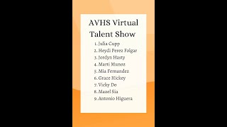 AVHS Virtual Talent Show 2021