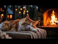 11 Hours Relaxing Cat Purring ASMR | Cozy Fireplace Sounds for Deep Sleep