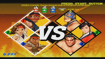 Capcom Vs. SNK 2: Evil Ryu, Yuri, Ryu 3 on 3 Arcade Hardest Difficulty (PS3) (1080p 60fps)