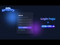 Advanced UI Design: Glassmorphism Login &amp; Signup Form with CSS Floating Animations #loginform #login
