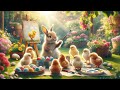 Easter bunny rabbits chicks and baskets  relaxing jazz music for work study or cleaning