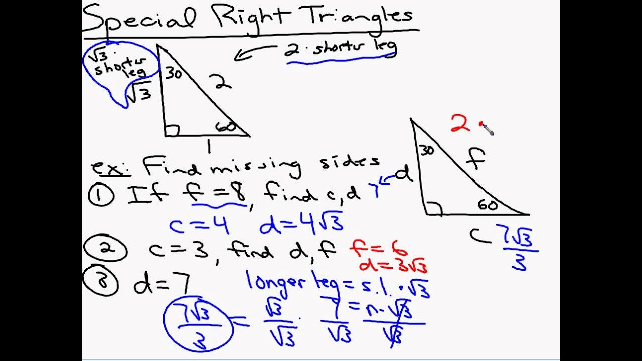 Special Right Triangles - YouTube