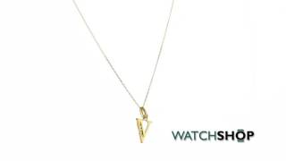 Jewellery Essentials Ladies' 9ct Gold Initial V Cubic Zirconia Pendant (AJ-14430021)