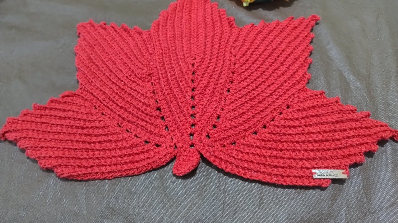 Sousplat folha canadense de crochê ( sem travar) desculpa o transtorno 😍