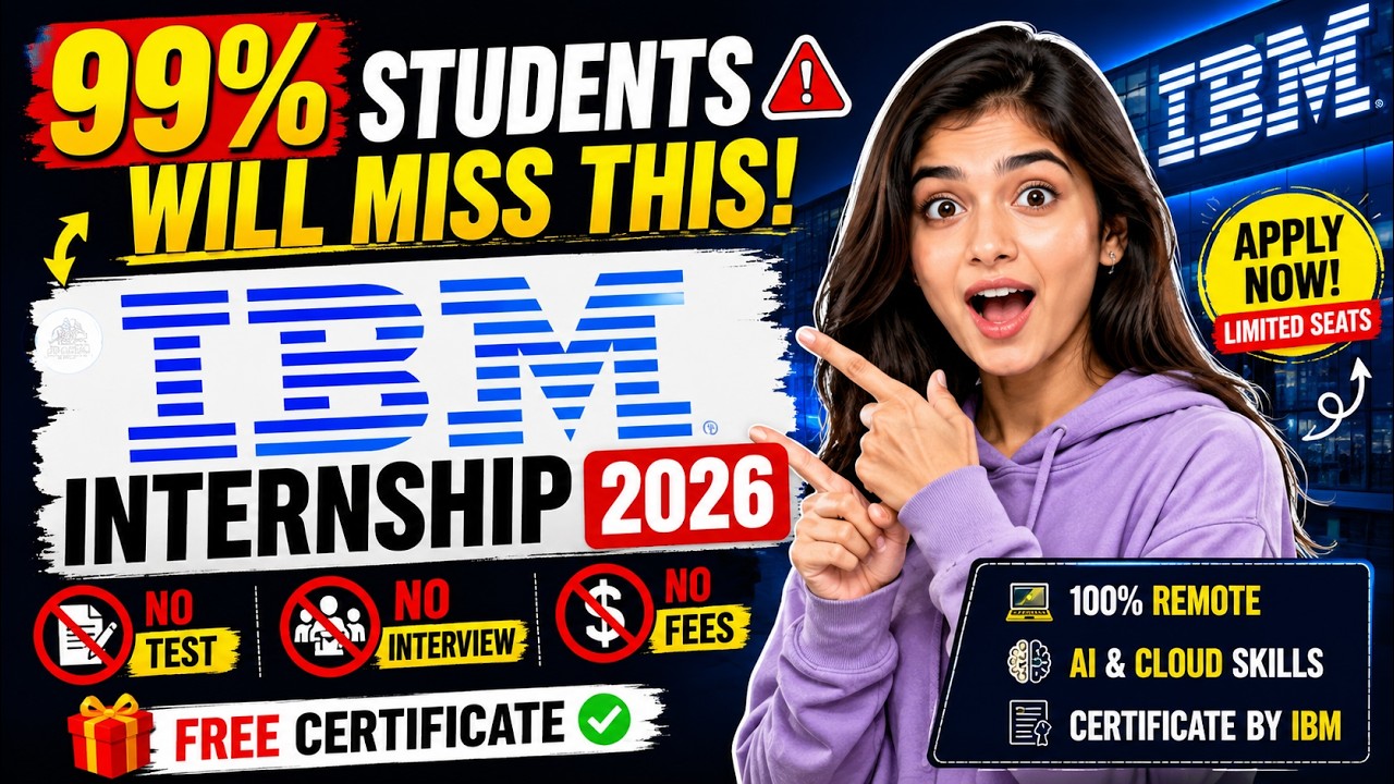 IBM Internship 2026 is LIVE! No Exam, No Fees, Direct Certificate 😱 ...