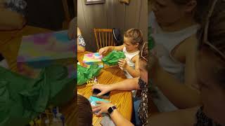 Allie opens Baptism gifts Chris birthday Crackr bare L.  22 Aug 21