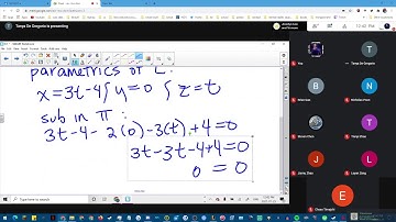 January 25, 2021 - Vectors: 9.1 Intersection of a Line with a Plane and Intersection of Two Lines