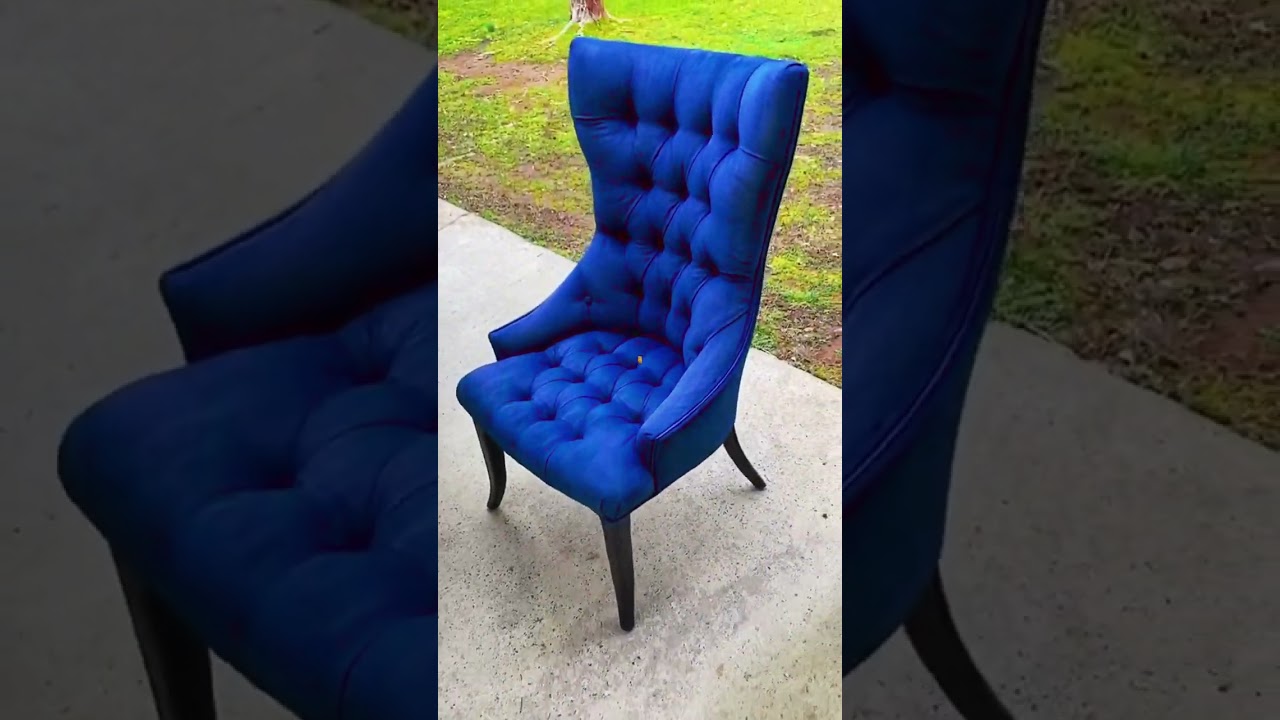 Elegant velvet dining chairs set of 6 | tall back side chairs