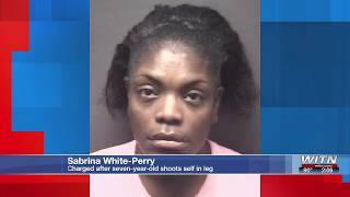 2PM:  Mom charged after seven-year-old shoots self in leg
