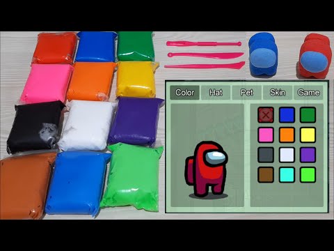 Making Among Us Crewmates with Super Light Air Dry Clay  - Easy Polymer Clay Tutorial