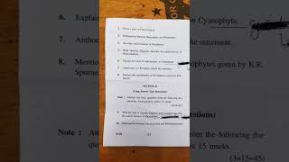 KU.Msc botany Cryptogams.. Question paper.😊