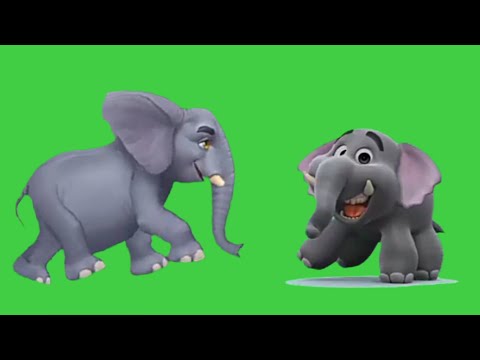 Elephant Dance Green Screen Animation Video