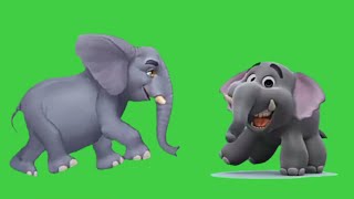 Elephant Dance Green Screen Animation Video