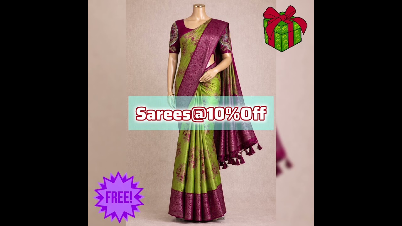 Festive Collection Sarees on offer with a Free Gift. Don't miss. 