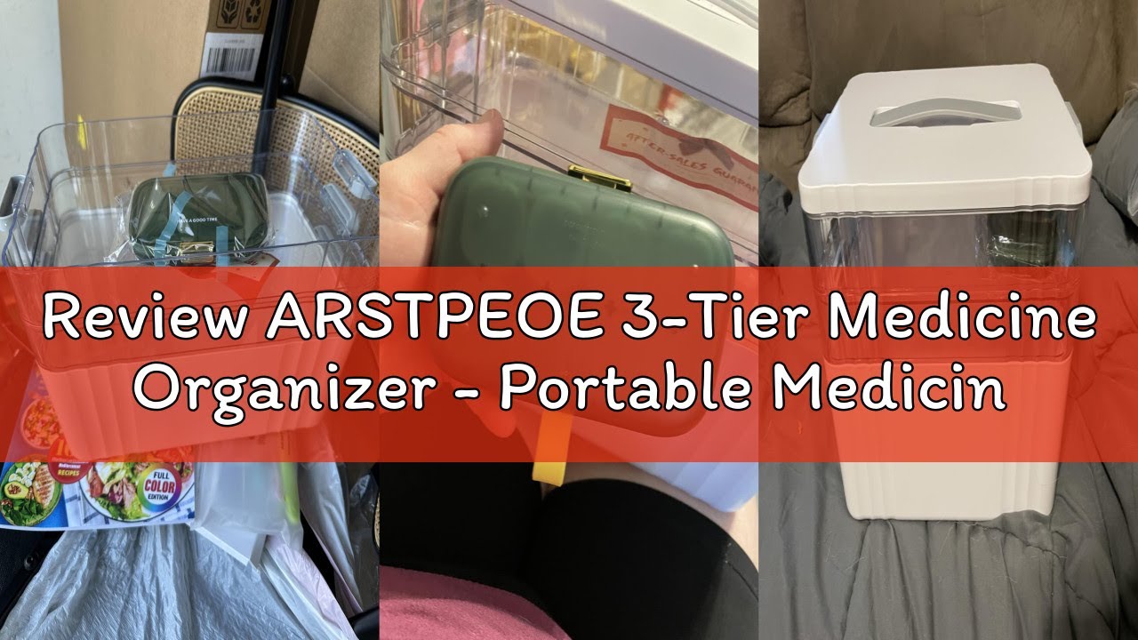 Review ARSTPEOE 3-Tier Medicine Organizer - Portable Medicine Cabinet with Plastic Handle, Multipurp
