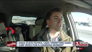 Iowa State Patrol uses terrifying dash cam video for a learning moment