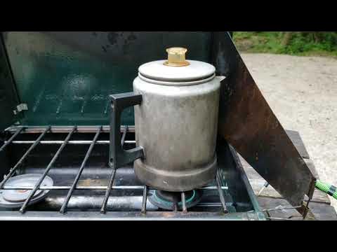 Vintage Aluminum Cowboy Coffee Pot Percolator Camping Camp Stove