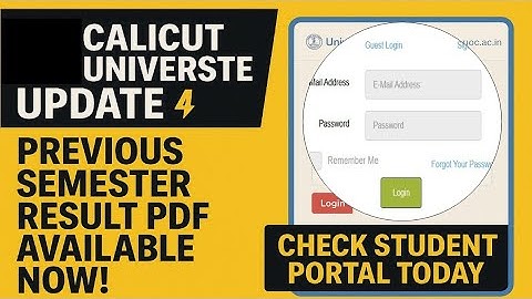📢 Calicut University Previous Semester Results PDF Now Available in Student Portal!