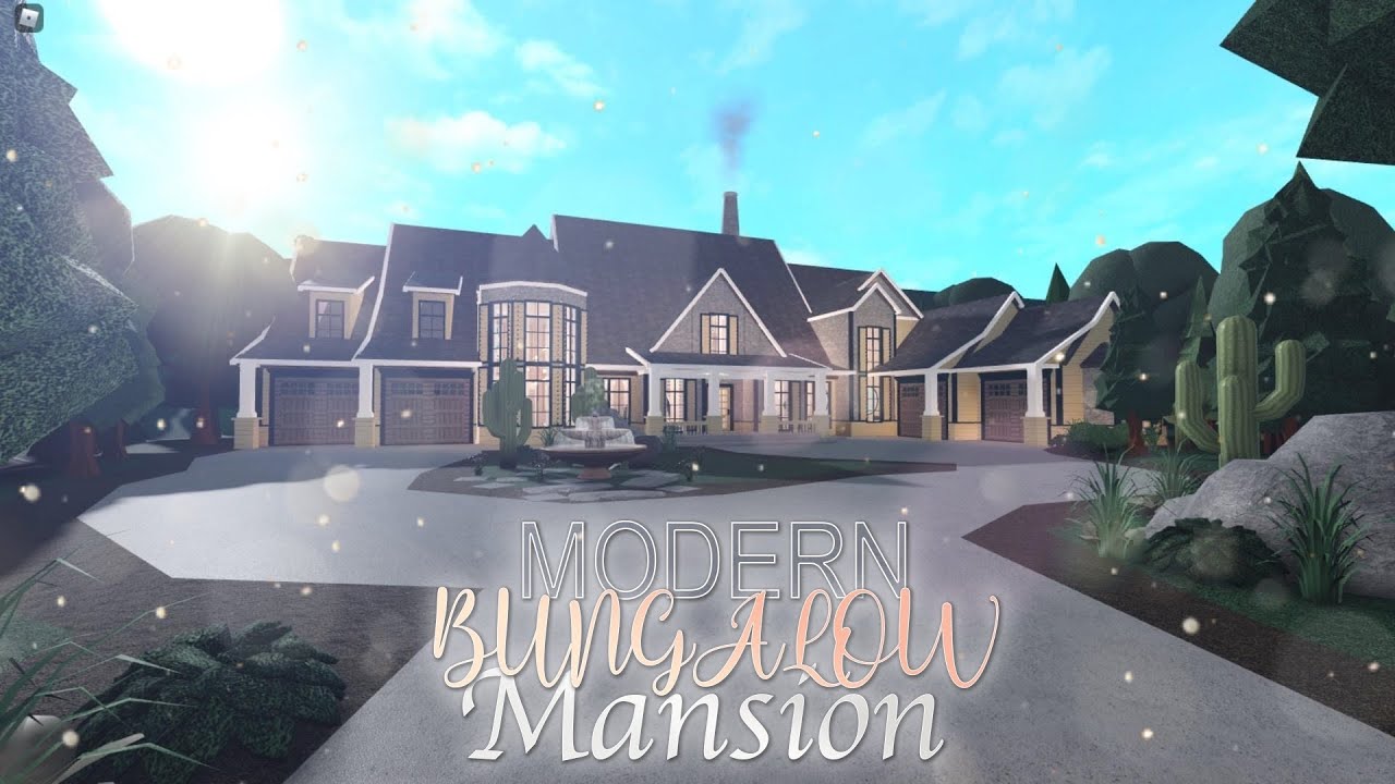Roblox Bloxburg Concealed Modern Bungalow Mega Mansion House Build YouTube