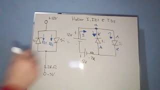 Hallar Valores Desconocidos En Circuito Con Diodos De Silicio En Paralelo Con Dos Fuentes De Voltaje