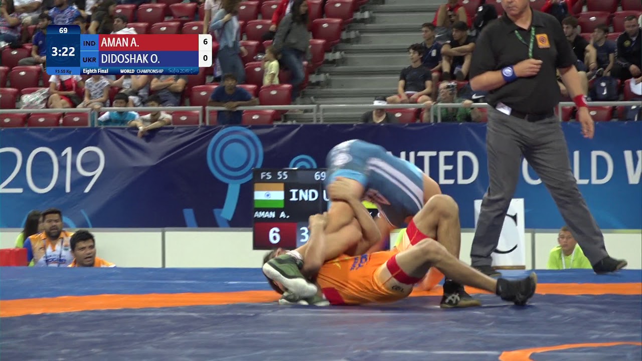 1/8 FS - 55 kg: A. AMAN (IND) v. O. DIDOSHAK (UKR)