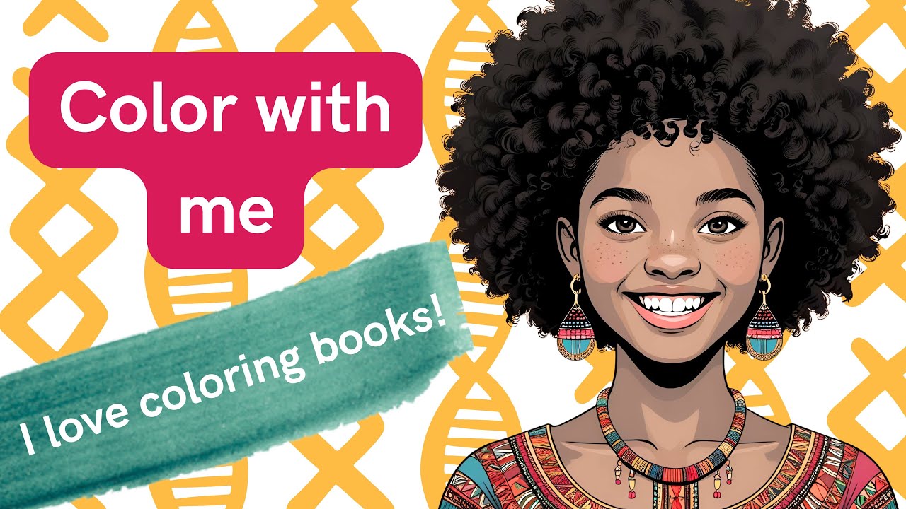 🎨 Color With Me –Beautiful Girl in Traditional Dress | Relaxing Music ...