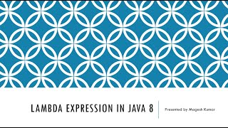 Lambda Expression in Java 8 | #java8  #lambdaexpression