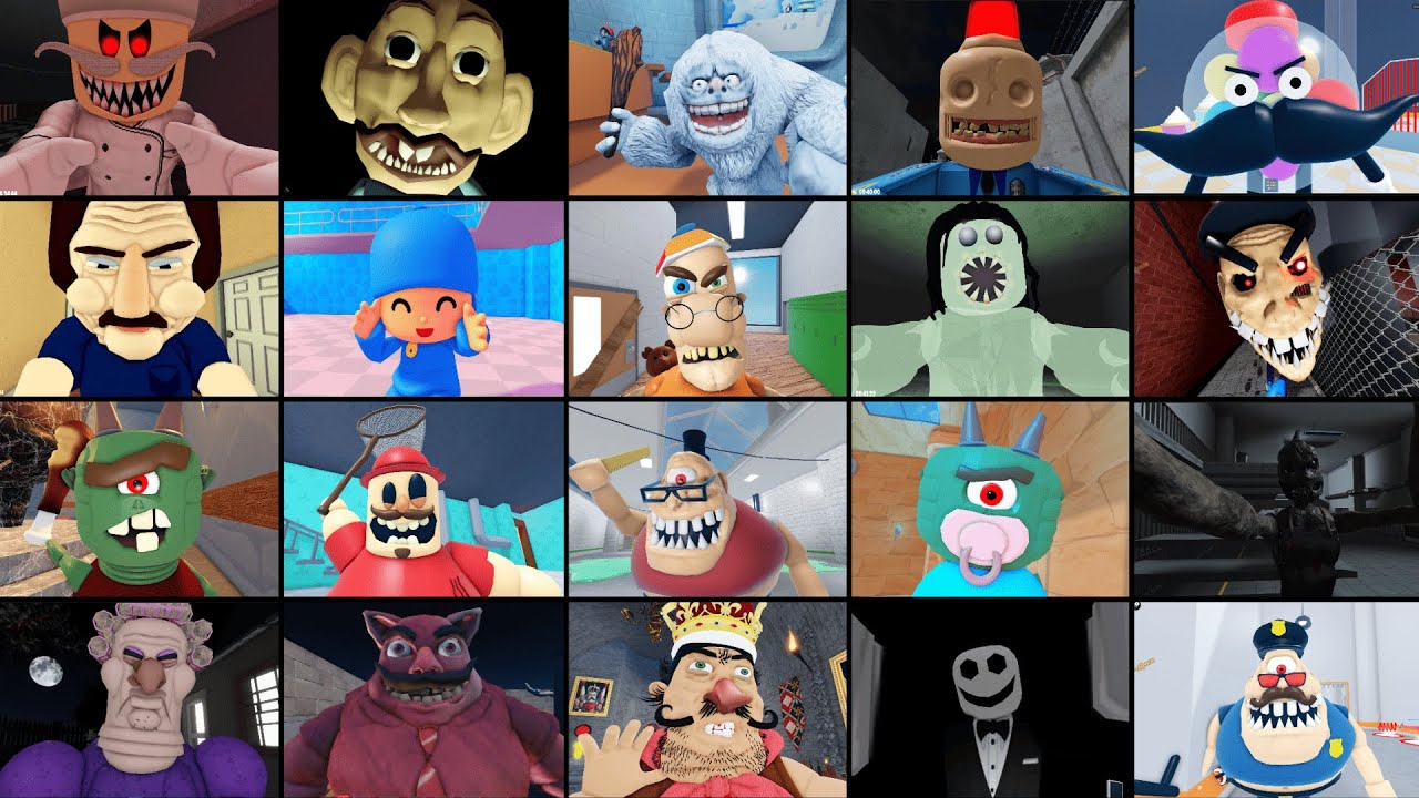 ESCAPE PAPA PIZZA, POCOYO'S PRISON RUN, MR M'S STORE, SCARY DOLL CURSE, ROBLOX JUMPSCARE'S