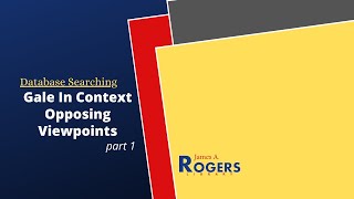 Gale in Context: Opposing Viewpoints Part 1