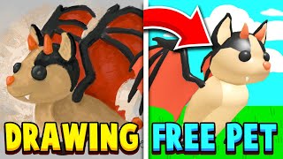 Whatever I Draw, You Get FREE In Adopt Me! Roblox Adopt Me Pets CHALLENGE! *BAT DRAGON*