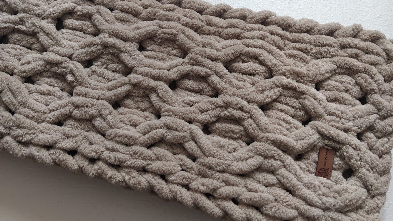 ALİZE PUFFY İPTEN (Tığsız ve Şissiz) ÇOK KOLAY BAL PETEĞİ ATKI YAPIMI 🤗