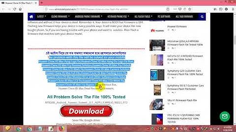 Huawei Clone XS Max Flash File All Version MT6580 8.1 FRP Hang Logo & Dead Recovery Stock Rom