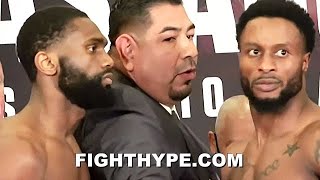 JARON ENNIS REFUSES TO BREAK STAREDOWN WITH CUSTIO CLAYTON; INTENSE FACE OFF AFTER WEIGH-IN