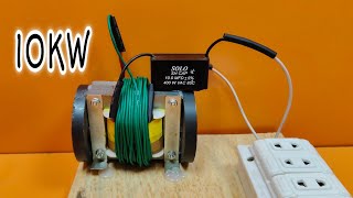 I Turn Microwave TRANSFORMER into 220V 10KW Electric ⚡ Generator at Home 🏡