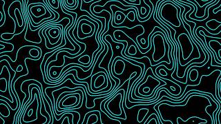 LoopVibe 4K - Neon Cyan Topographic Lines 4K (2 Hours) - (No Audio)