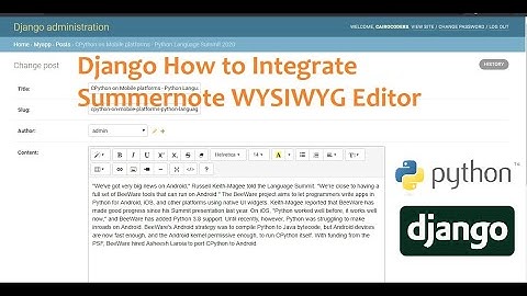 Django How to Integrate Summernote WYSIWYG Editor