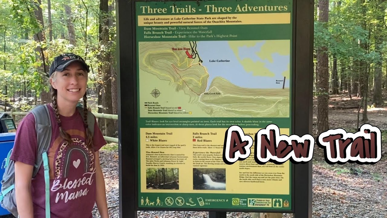 Hiking Dam Mt Trail at Lake Catherine State Park in Arkansas