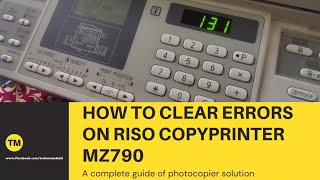 كيفية مسح رموز الخطأ في RISO COPYPRINTER HIGHLY SPEED #riso ERROR T98-006 #howto #printer