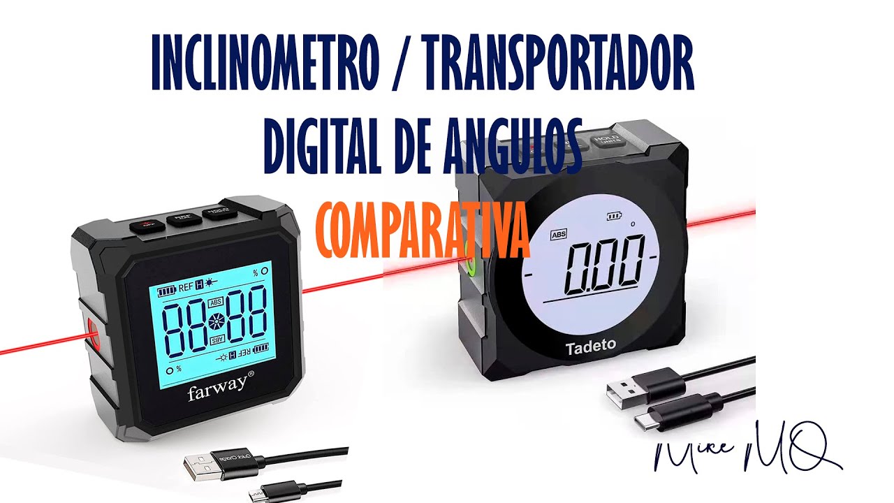 COMPARATIVA INCLINOMETRO / TRANSPORTADOR DIGITAL, Nivel de angulos