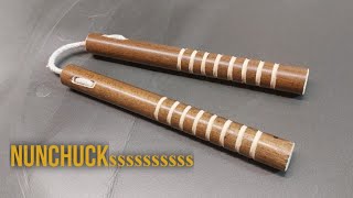 How to make Nunchucks | Nunchaku making from Scratch Wood and Cotton rope, famous Ninja Weapon #diy