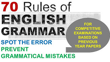 70 English Grammar Rules, English Error Correction, Spot the Error for Bank Exams, SSC entrance exam