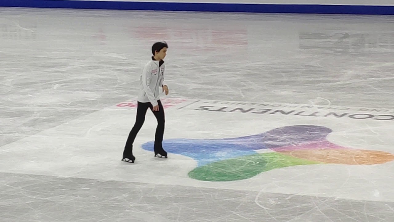 4CC OP Yuzuru Hanyu fancam 4Lz 4S end of practice