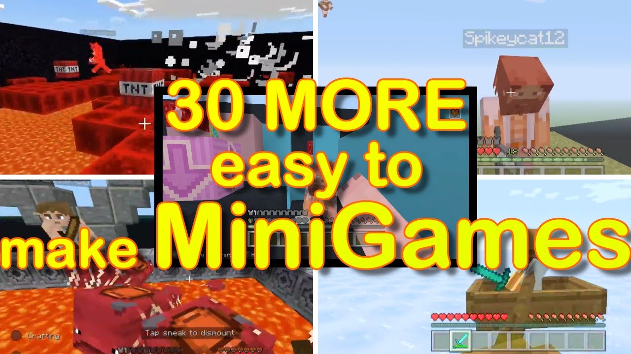 Minecraft - 30 MORE easy to make MiniGames (3 easy to make minigames SUPER  CUT) 30 minigame ideas! 