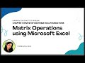 Matrix Operations using Microsoft Excel - Racal_BSCE2B