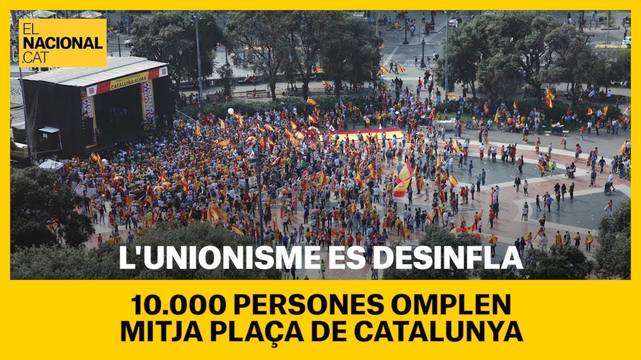 el nacional periodico L'unionisme no omple la plaça de Catalunya el 12-O