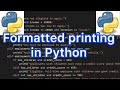 Learning about formatted printing in Python