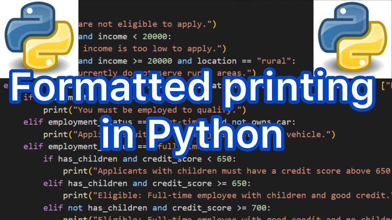 Learning about formatted printing in Python - YouTube