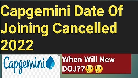 Capgemini Cancelled DOJ(Date Of Joining) ||2022|When Will Next DOJ ||How Much Time It Would Take